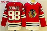 Youth Chicago Blackhawks #98 Connor Bedard Red Black Stitched Jersey,baseball caps,new era cap wholesale,wholesale hats
